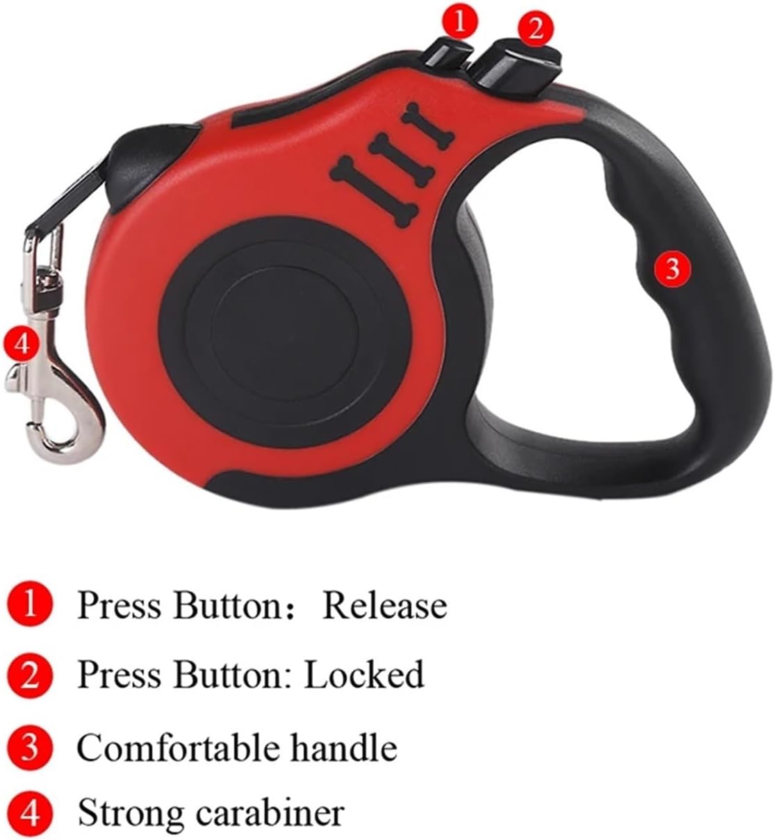 3m 5m Dog Leash Automatic Retractable Durable Nylon Lead Outdoor Travel Walking Hiking Traction Rope(Red and Gray,5M)
