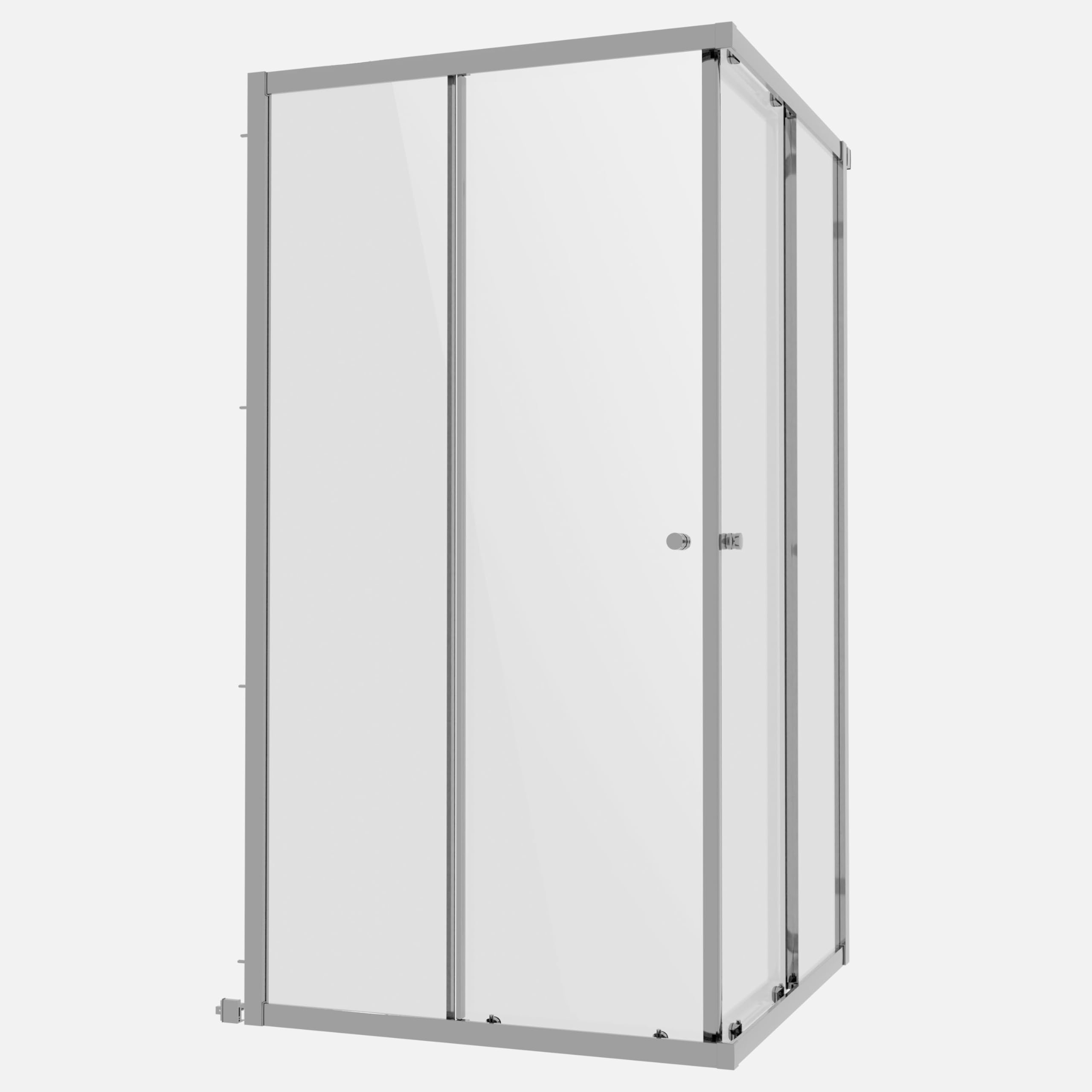 Baridi Chrome Corner Shower Entry Enclosure 900 X 900 X 1850Mm With 6Mm Tempered Glass - Dh299