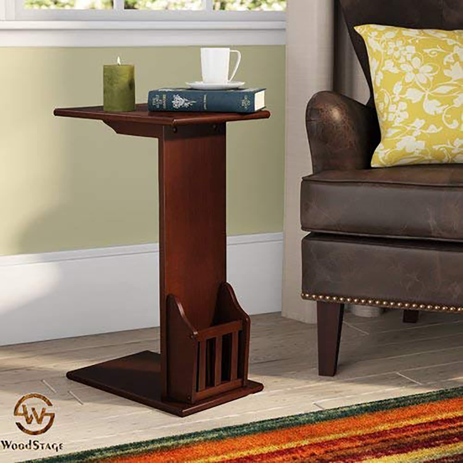 WOODSTAGE Sheesham Wood Bedside End Table for Living Room Bedroom Home Wooden