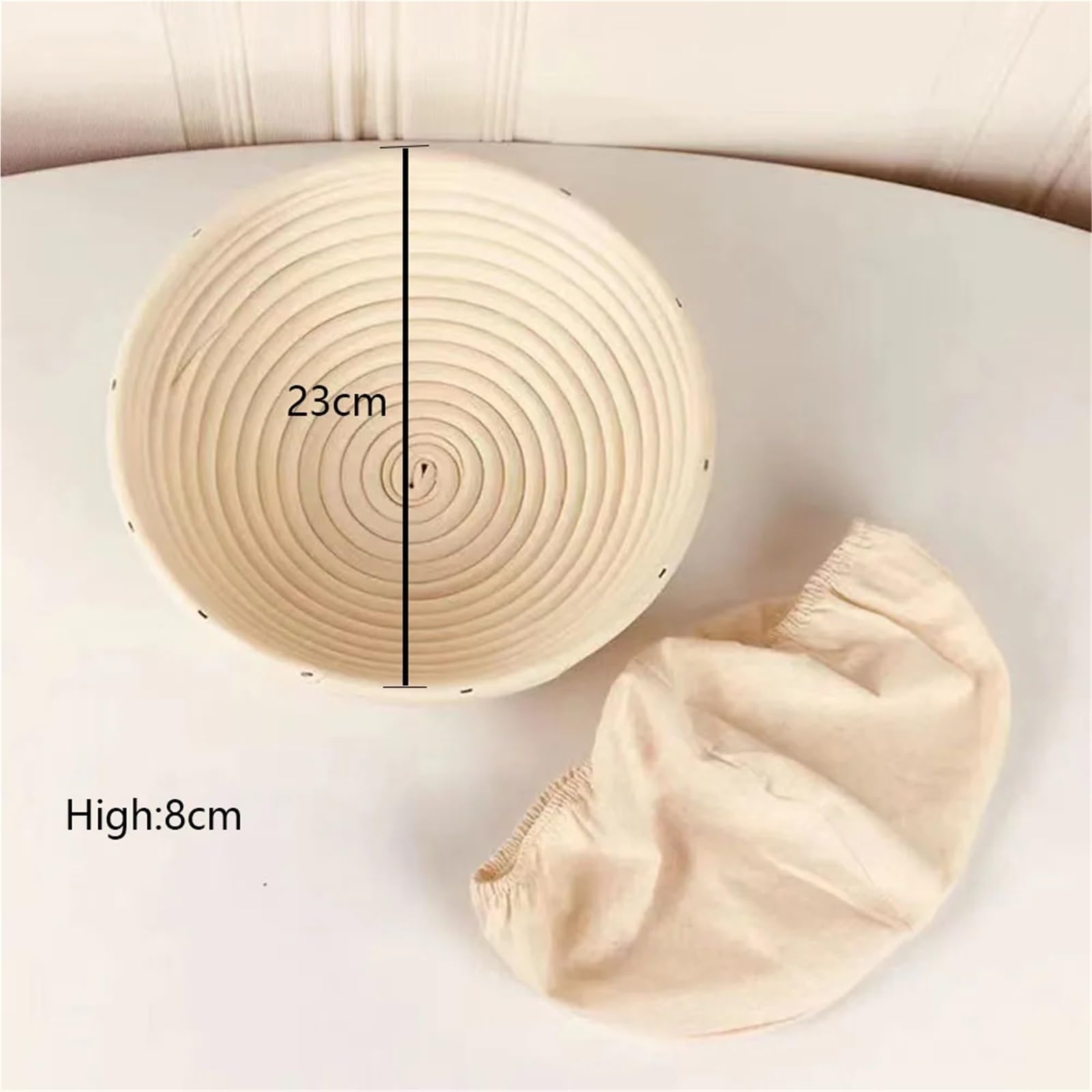 Cesta Para Fermentar Pan Cesta a prueba de pan de 1/2 Uds., cesta a prueba de masa fermentada de 9 pulgadas, cuencos redondos a prueba, cestas y revestimientos de ratán hechos a mano(2pcs)