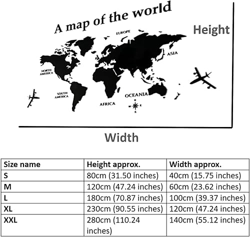 Miniatura 5 de Calcomanías de pared 3D de acrílico con mapa del mundo impermeable para aula, oficina, habitación de los niños, pasillo, biblioteca, etc. (S,
