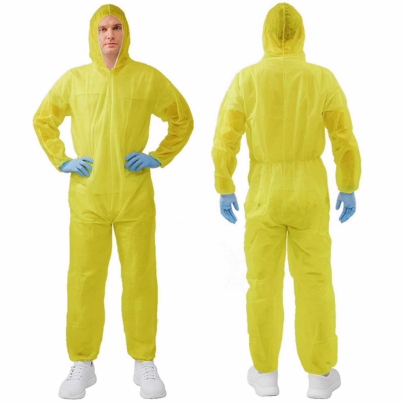 V VICOGARD Hazmat Suits,10 Colors Options Disposable Protective Coveralls, Paint Suit with Elastic Wrists Ankles and Hood