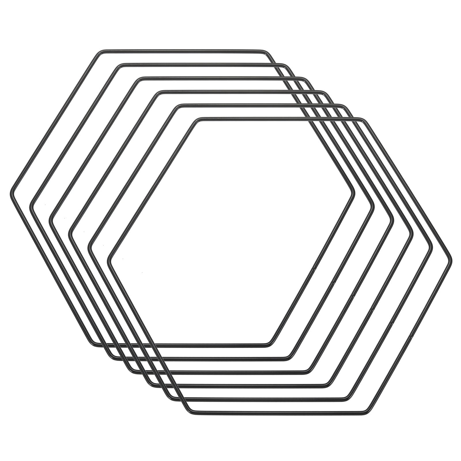 Corona de macramé con aros hexagonales florales para decorar paredes de salones modernos