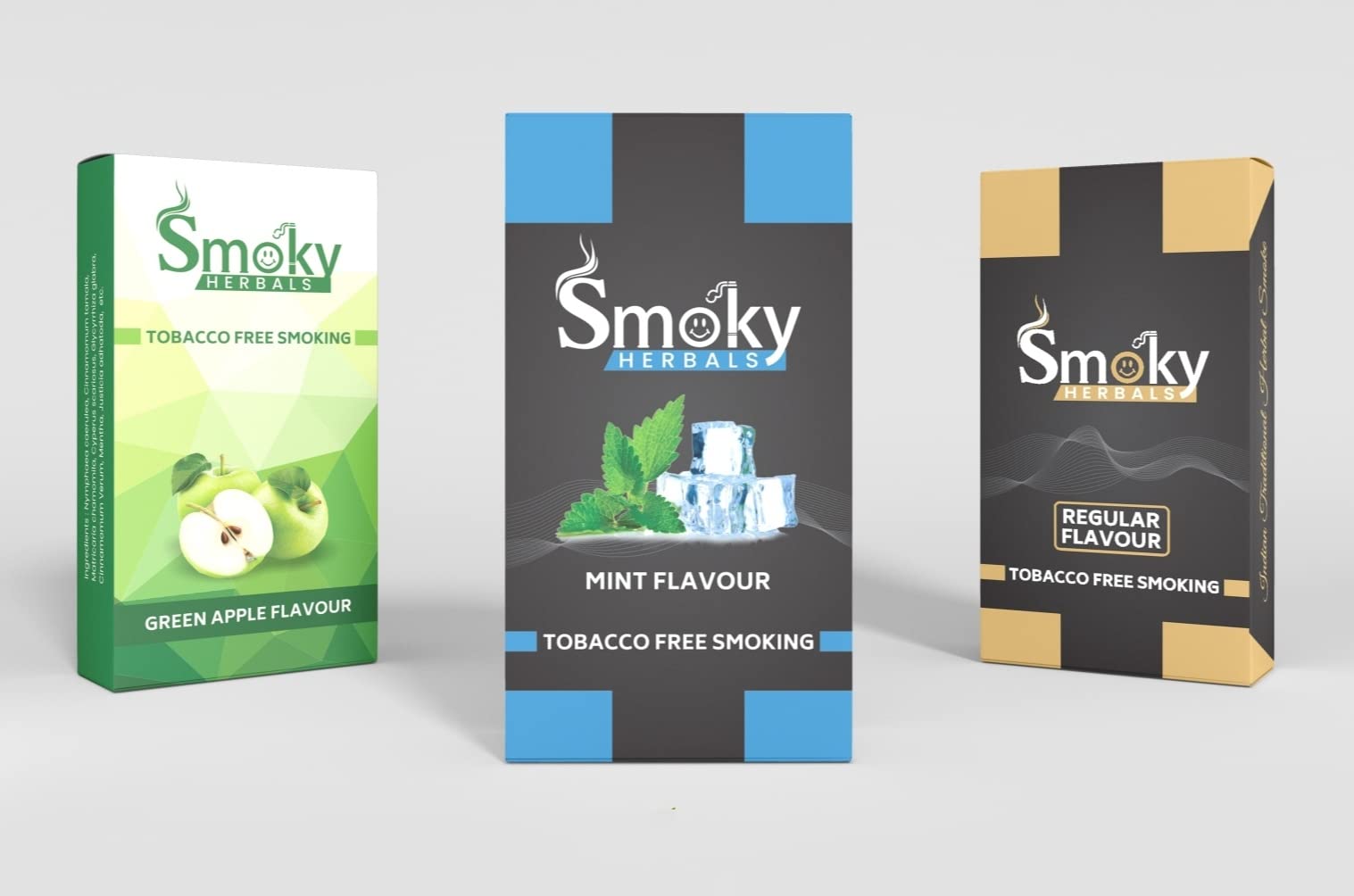 Flavour Smoke Pack of 3 Combo, 100% Tobacco & Nicotine Free for Relieve Stress & Mood Enhance Product - (Green Apple, Mint, Regular)-image-48