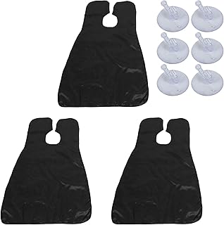 Fartuch do brody, wodoodporny fartuch do golenia brody do salonów fryzjerskich do domu Strzyżenie do koloryzacji włosów(czarny)