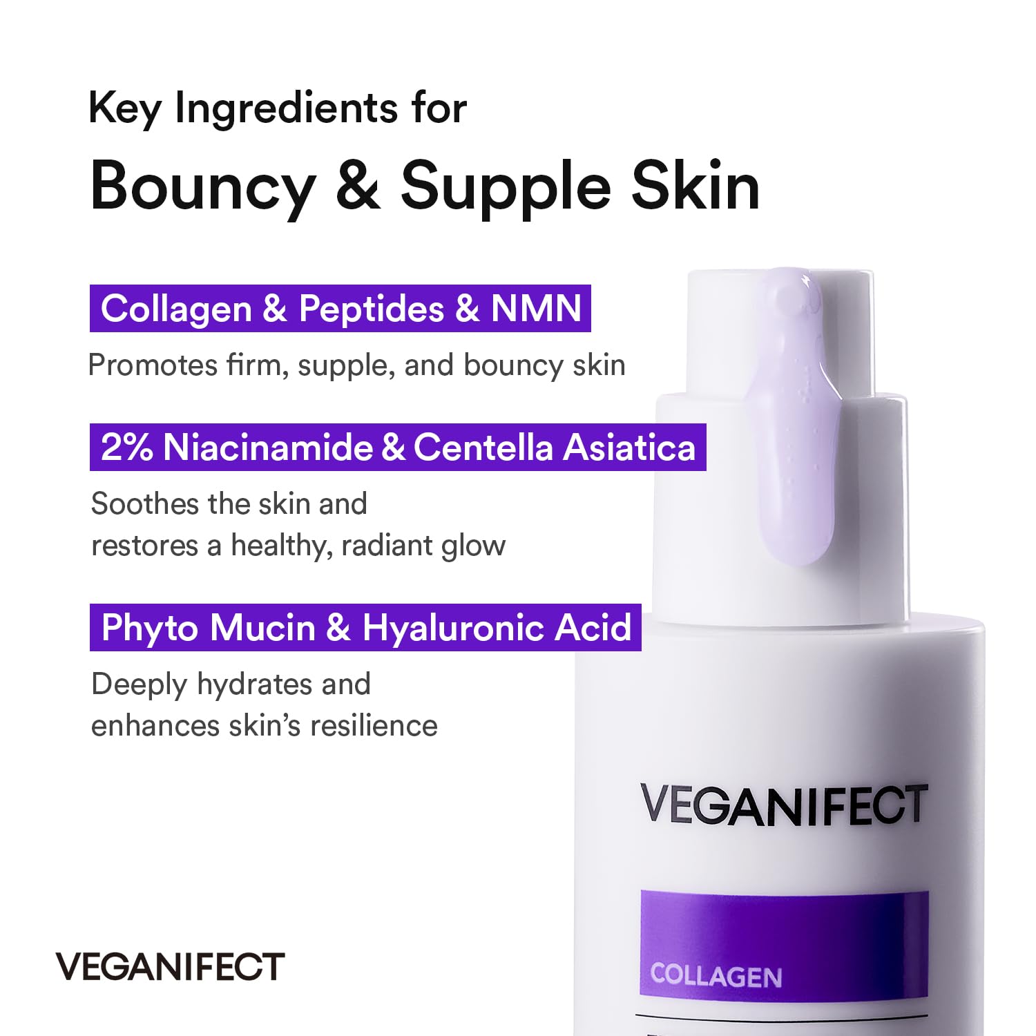 VEGANIFECT NMN Collagen Firming Serum with Phyto Mucin & Peptides