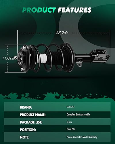 Vista 179 de SCITOO Puntales delanteros completos de resorte para Mercedes-Benz C230 08-09, para Mercedes-Benz C250 10-11, Mercedes-Benz C300 08-11