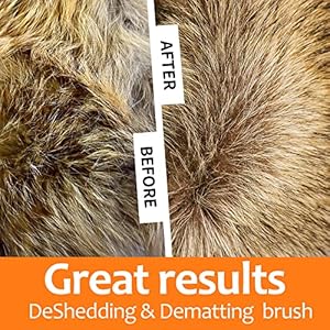   Undercoat-rake-for-DogsDog-Deshedding-Brush-for-Large-Dogs2-in-1-Dematting-Comb-deShedding-Tool-for-Long-Hair-CatsPet-Hair-Grooming-Brush-Clear-mats-and-tangles-Reduces-Shedding-by-95