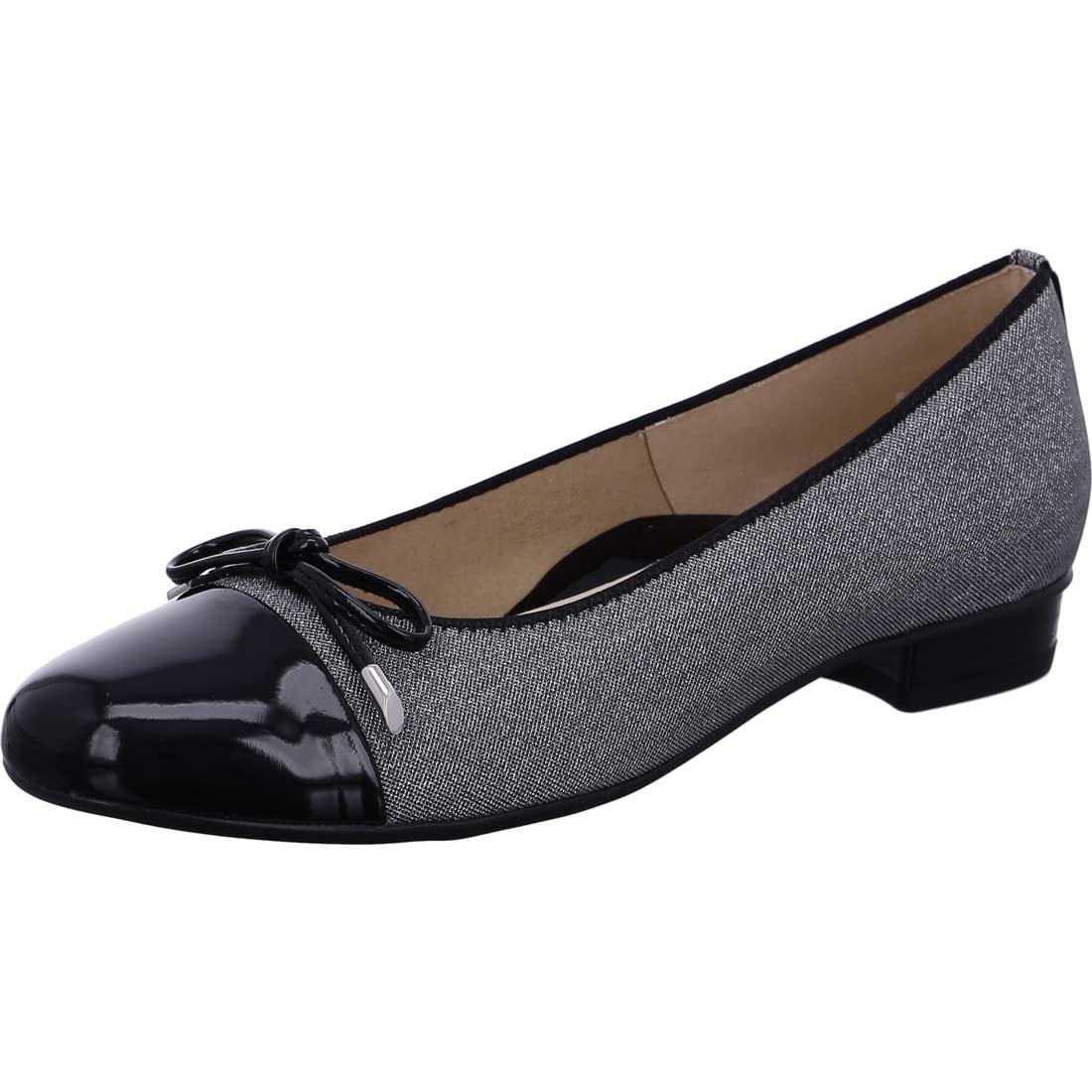 ARA Women's Bari Closed Ballet Flats, Black, 42 EU Schmal