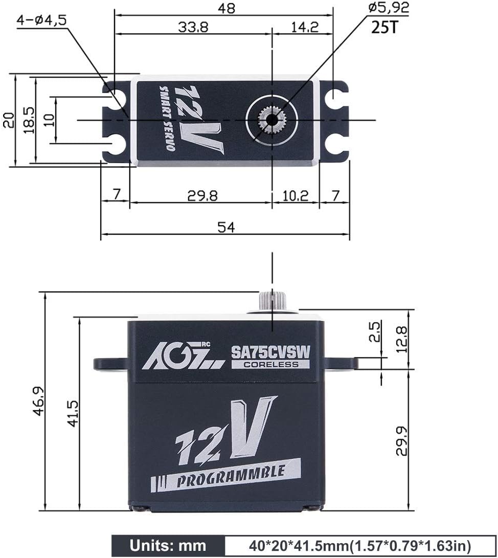 Onе-Dау Sаlе: Uр tо 60% оƒƒ AGFRC SA75CVSW 45KG 12V Coreless Programmable Waterproof Smart Servo and AGF-SPV2 Servo Programmer