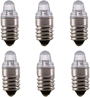 Vista 2 de 10 Uds E10 Bombillas LED 3 Volt Miniatura Linterna Bombillas E10 Bombillas de Repuesto Mini Lámparas Blanco Frío 3V