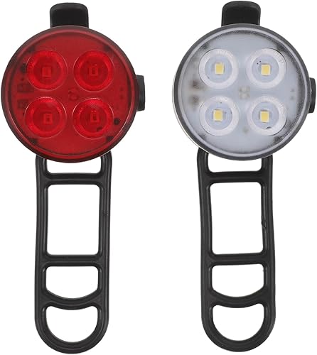 Rechargeable Bike Front and Rear Lights LED Bicycle Taillight and Headlight Set USB Charging Waterproof Safety Warning Reflectors for Night Riding