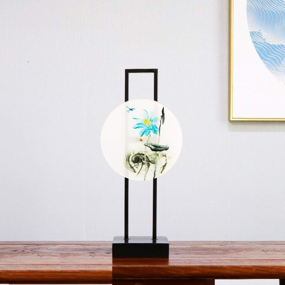 Petite statue fer résumé disque déco pour étagère vide et petit espace de bureau