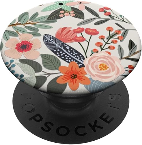 Lindo colorido jardín botánico patrón floral PopSockets PopGrip agarre intercambiable para teléfonos y tabletas