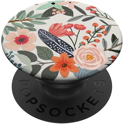 Cute Colorful Garden Botanical Floral Pattern PopSockets PopGrip: Swappable Grip for Phones & Tablets