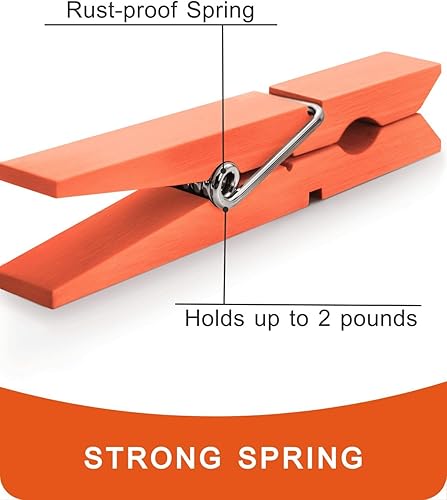 Vista 11 de Alfileres de ropa de madera para manualidades, pinzas de cierre de agarre fuerte, clips de ropa de madera de abedul, pinzas de ropa para colgar