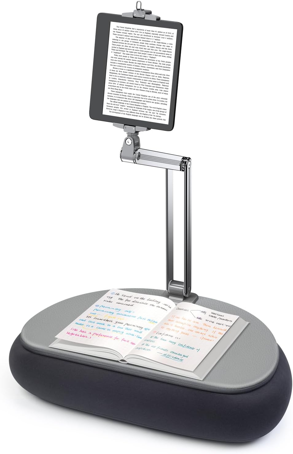 elitehood Tall Tablet Pillow Stand, Long Arm Adjustable Kindle Pillow Holder for Reading in Bed, 360°Rotation iPad Stand for Lap Compatible with 6” - 13” iPad Air Mini Pro iPhone Kindle Cell Phone