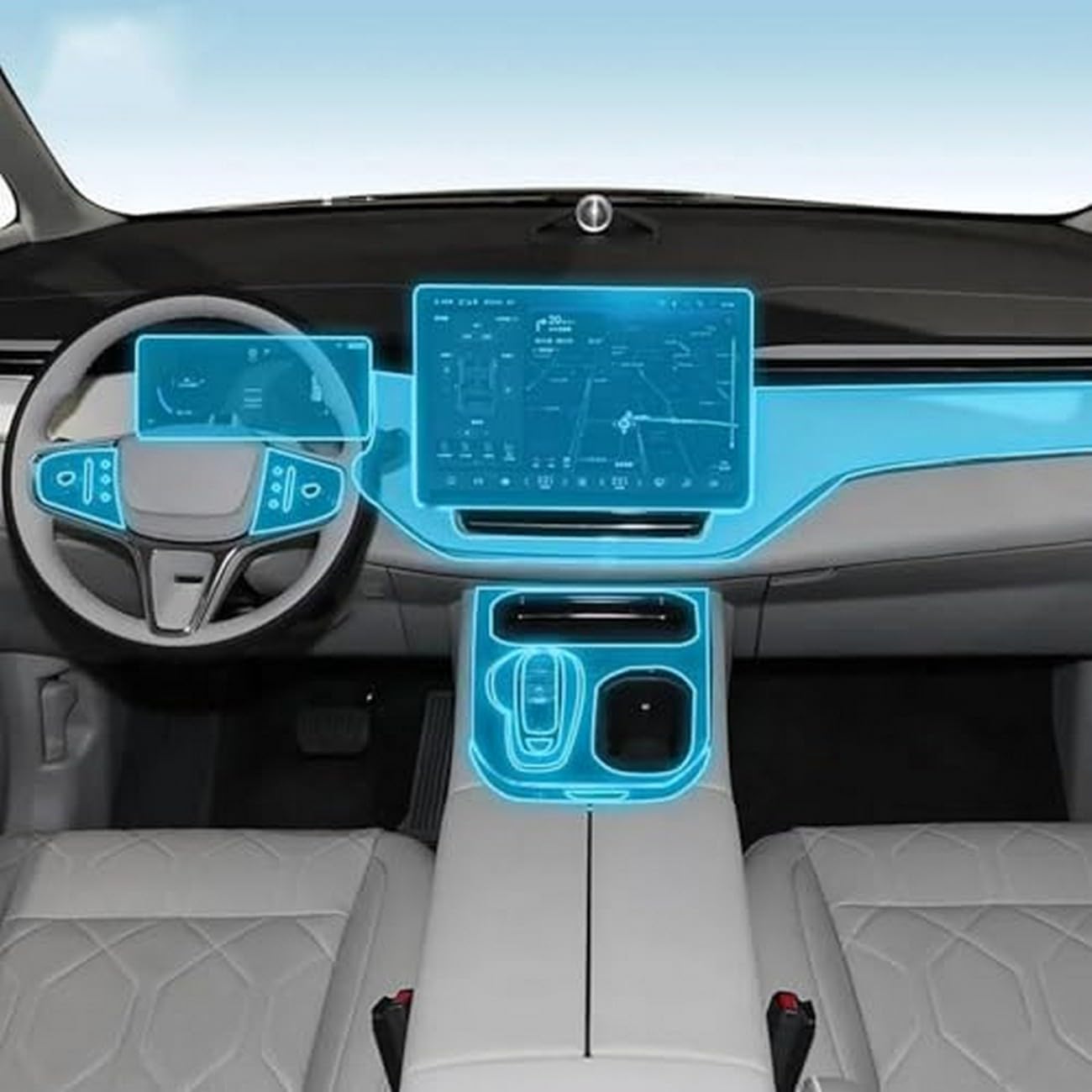 Protector transparente de consola para Volvo EM90 con acabado Premium 3