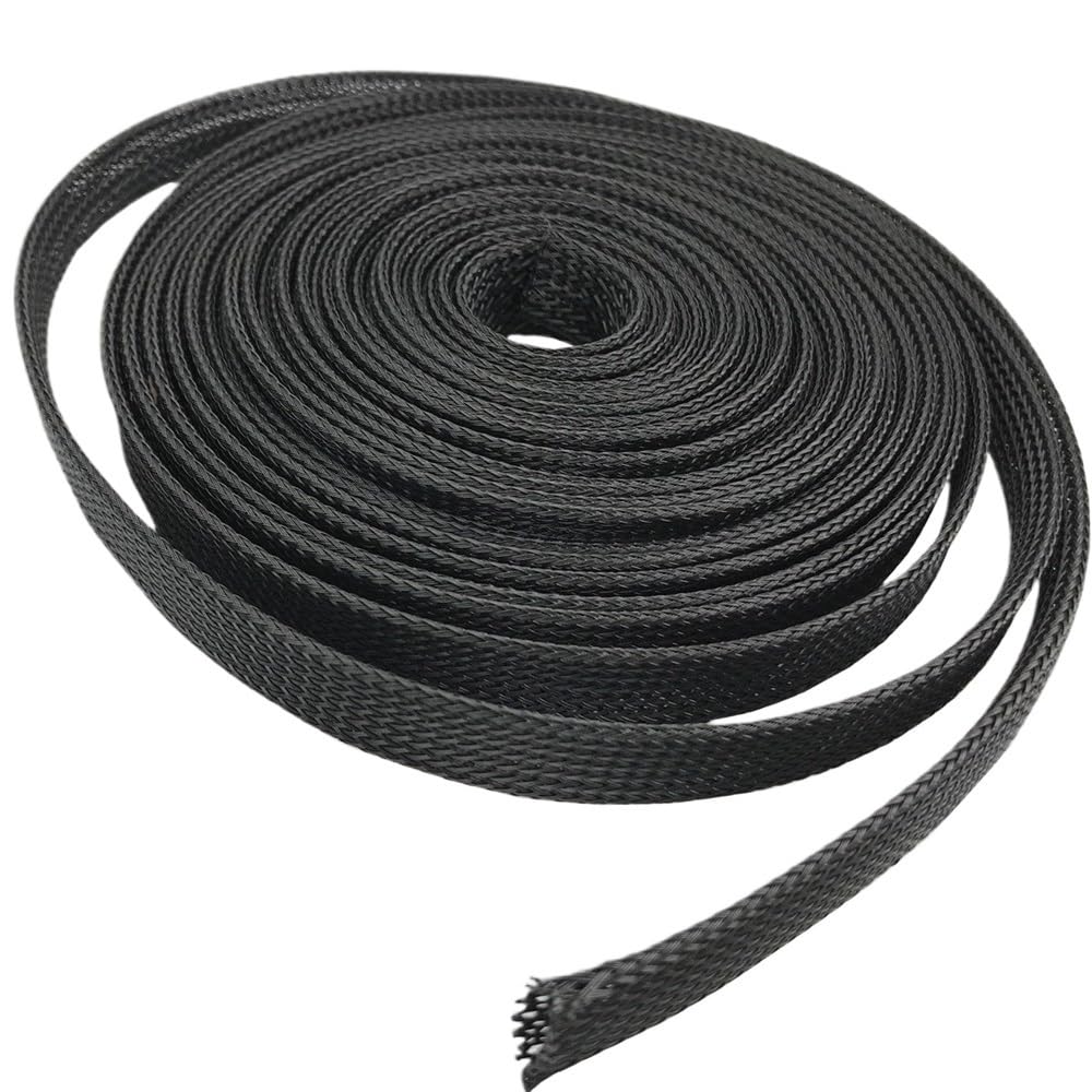 Funda Trenzada expandible de Pet Tamaños múltiples del Negro Extensible Trenzado de la tubería Malla protección Cable Funda Animal DOMÉSTICO(10 Meters*60 MM)