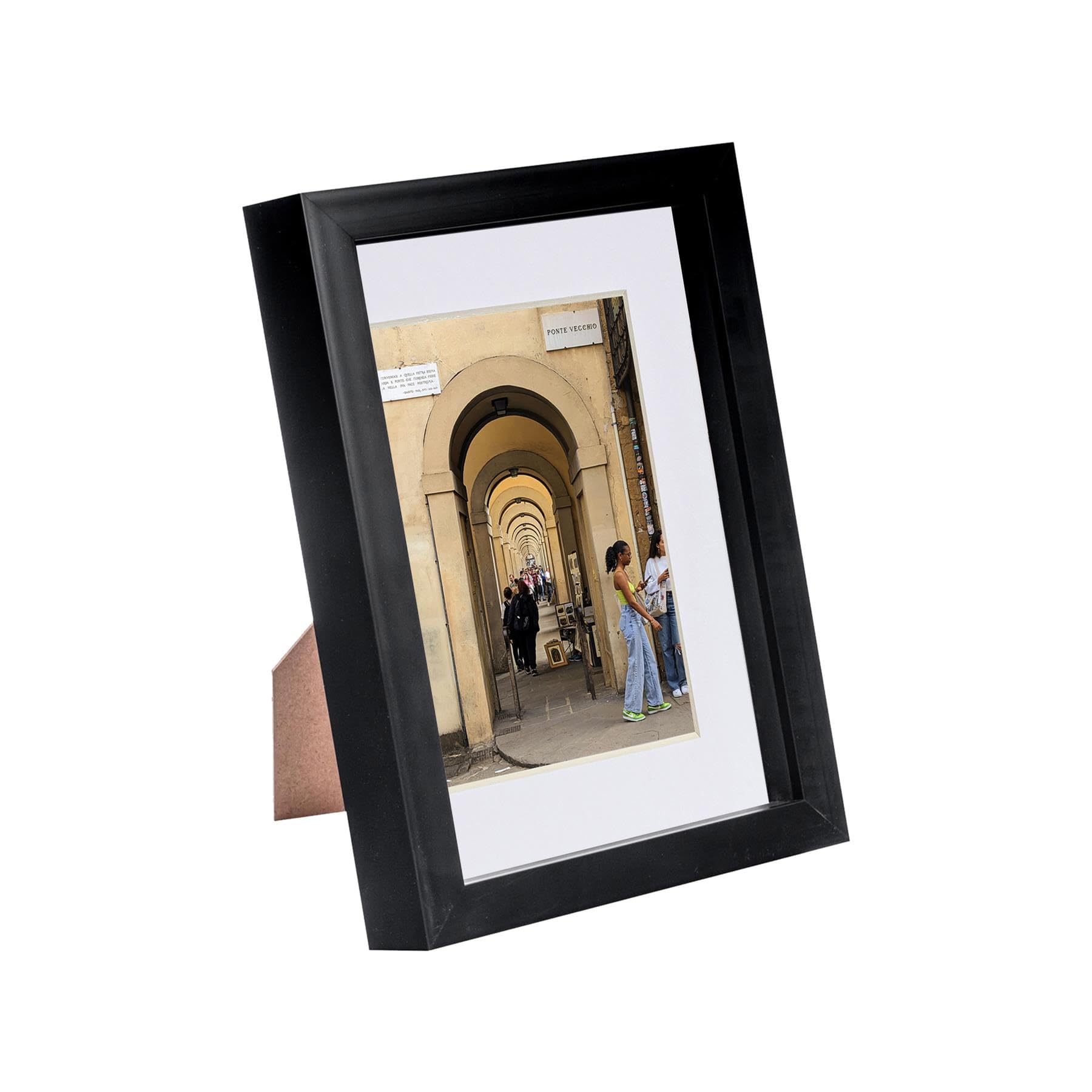 Nicola Spring 3D Shadow Box Photo Frame - A5 (6 x 8") - 3D Photo Frame Picture Frame Memory Box Display Case for Photos, Memorabilia, Artworks, Crafts, Decoration, 4 x 6" Mount Black