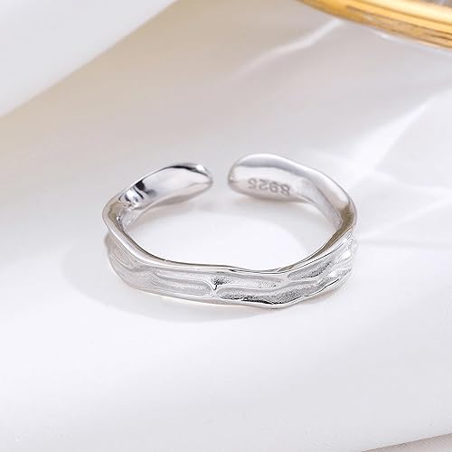 Miniatura 27 de 925 Sterling Silver Ring Minimalist Adjustable Rings Band Handmade Rings for Women Girls