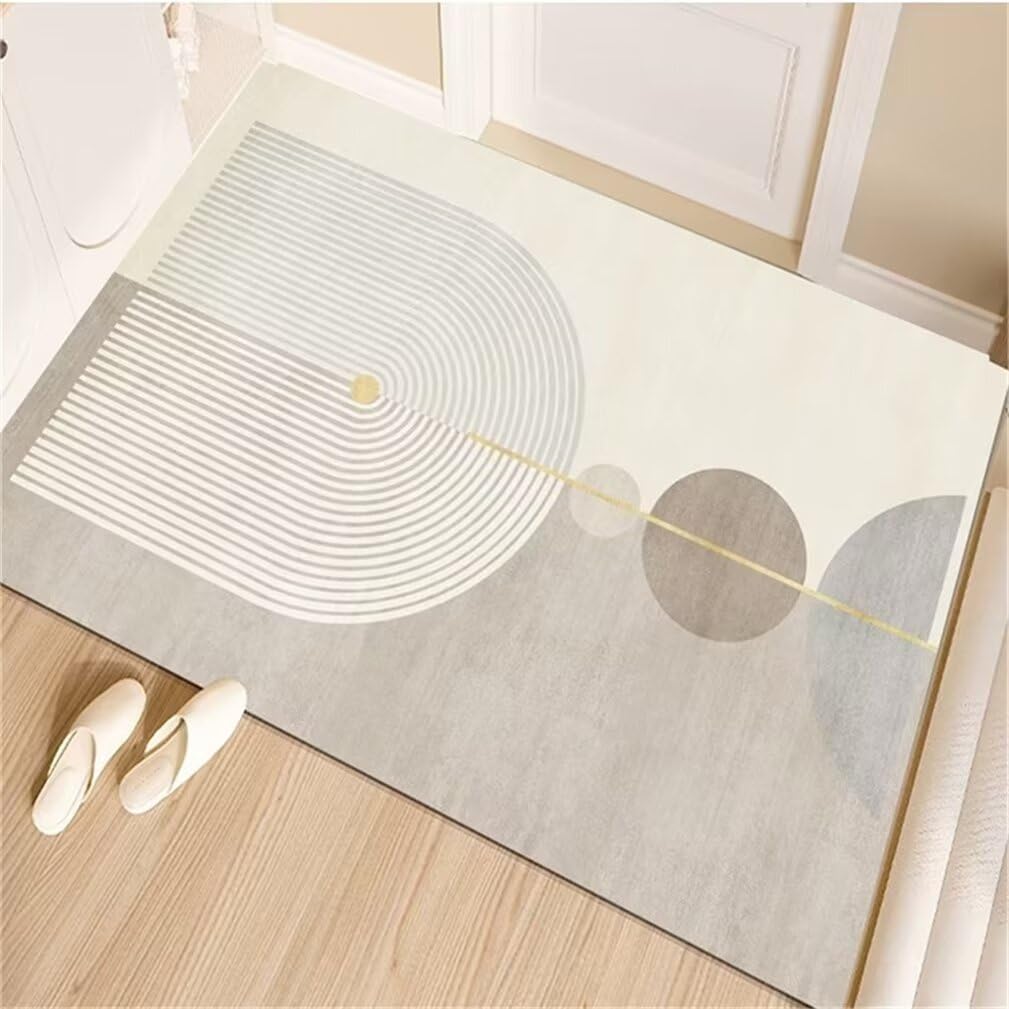 Tapis de damier moderne gris 120x200cm avec rayures contemporaines