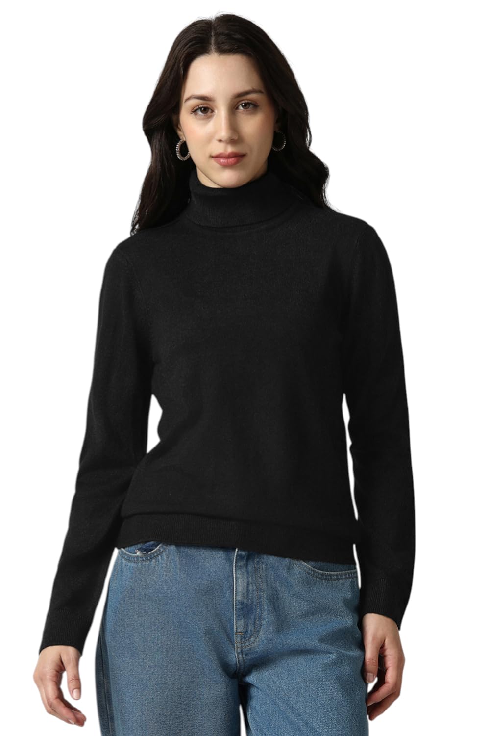 Van Heusen Women’s Turtleneck Pullover Regular Fit Sweater| Full Sleeve Ribbed Hem Casual winterwear