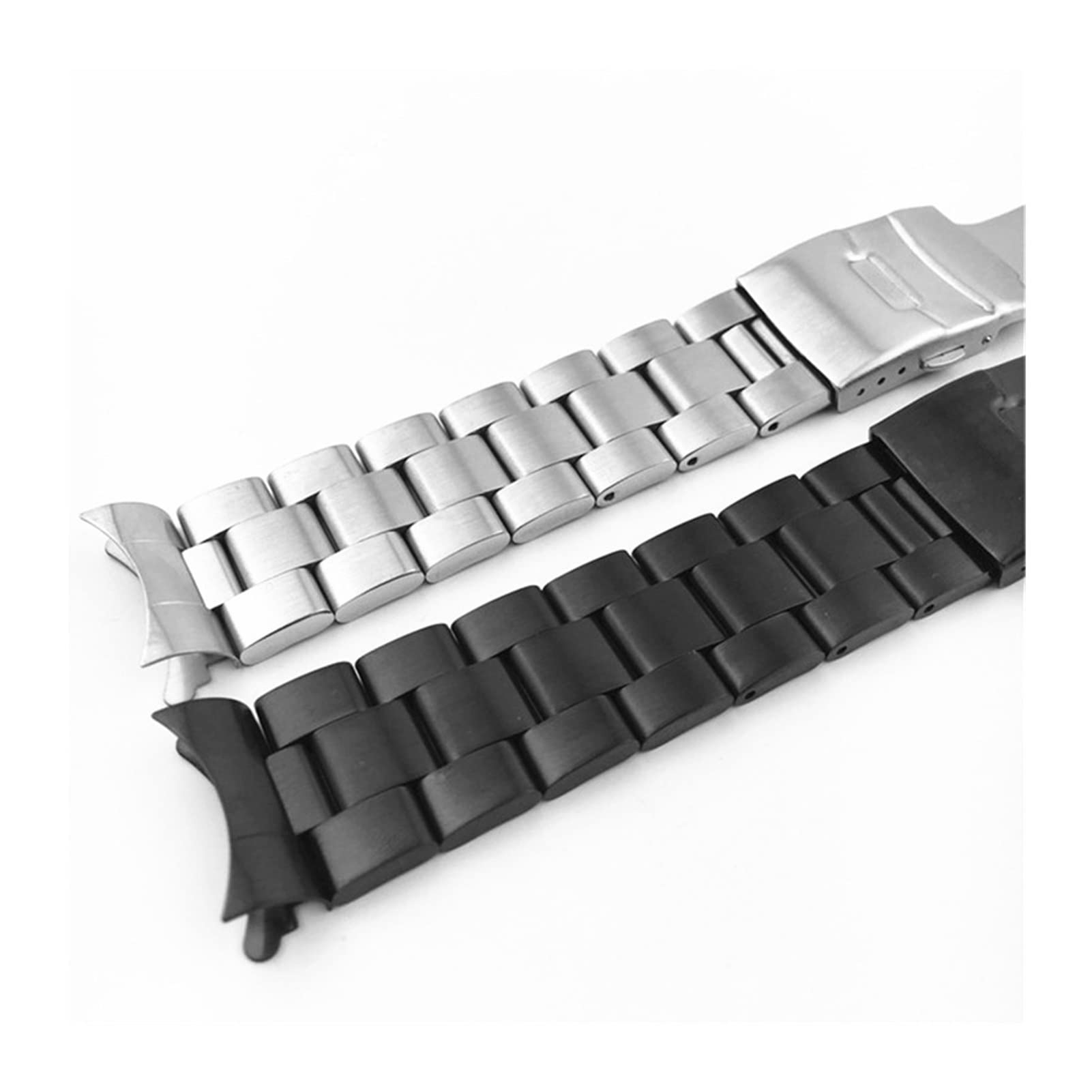 Uhrenarmband， Gebogene Enden Massiv Edelstahl Uhr Band Link Handgelenk Armband Männer Uhr Strap Mit Pins