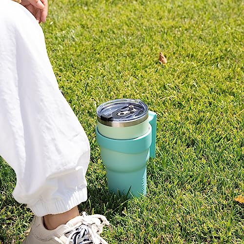 Image of BJPKPK 10 oz Mini Tumbler with Lid, Straw & Handle, Insulated Steel Cup