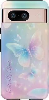 Ethereal Butterfly Tough Case for Select Google Pixel Models | Personalized Pastel Aesthetic with Custom Text (Matte, for Google Pixel 8)