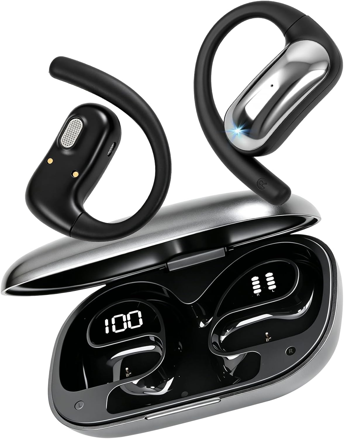 Open Ear Headphones Wireless Bluetooth 6.1, Over Ear Earbuds with Ergonomic Earhooks, 40H Playtime Sports Wireless Earbu product photo