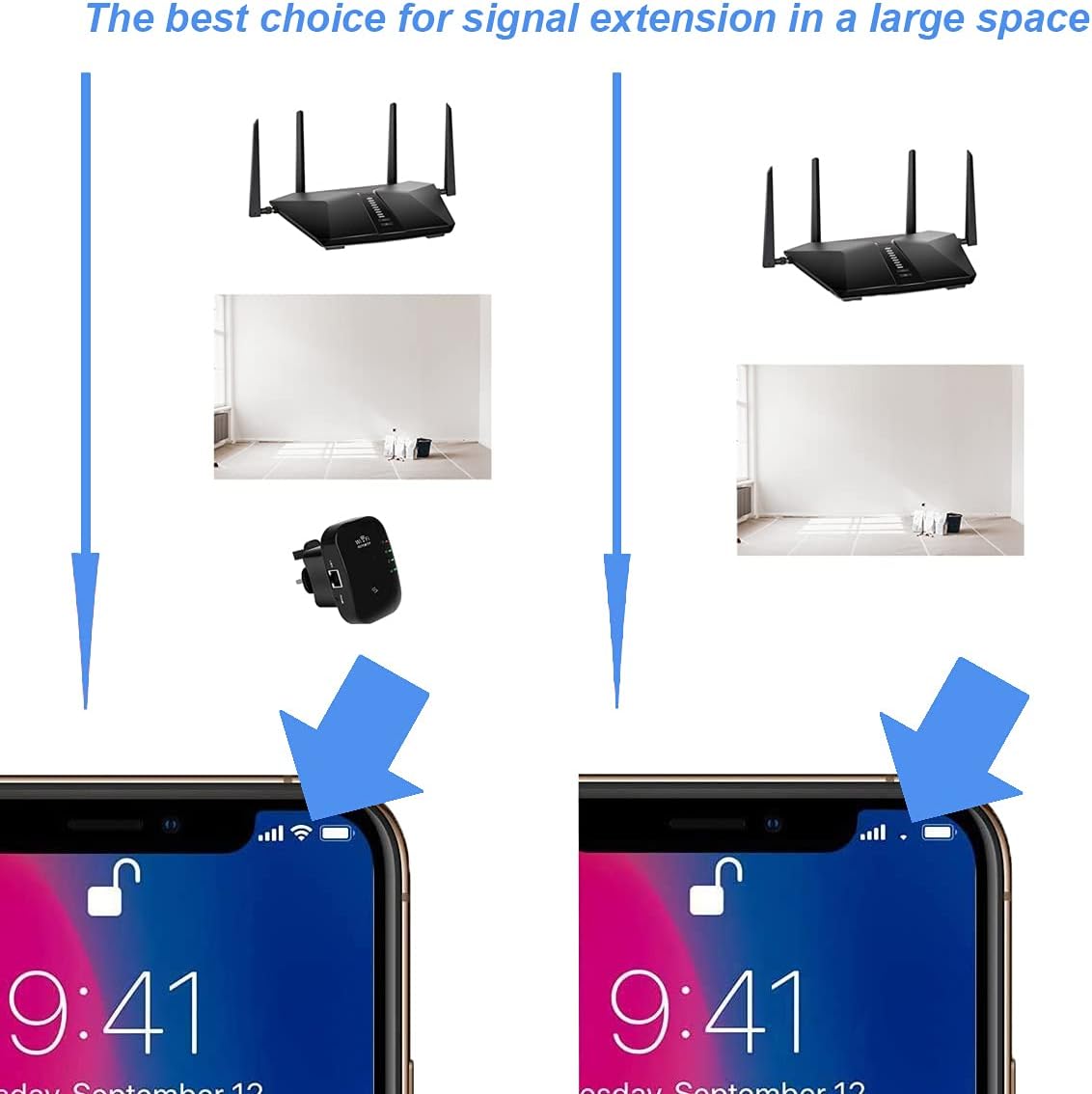 WiFi Extender,300Mbps WiFi Booster Range Extender,Plug and Signal Booster
