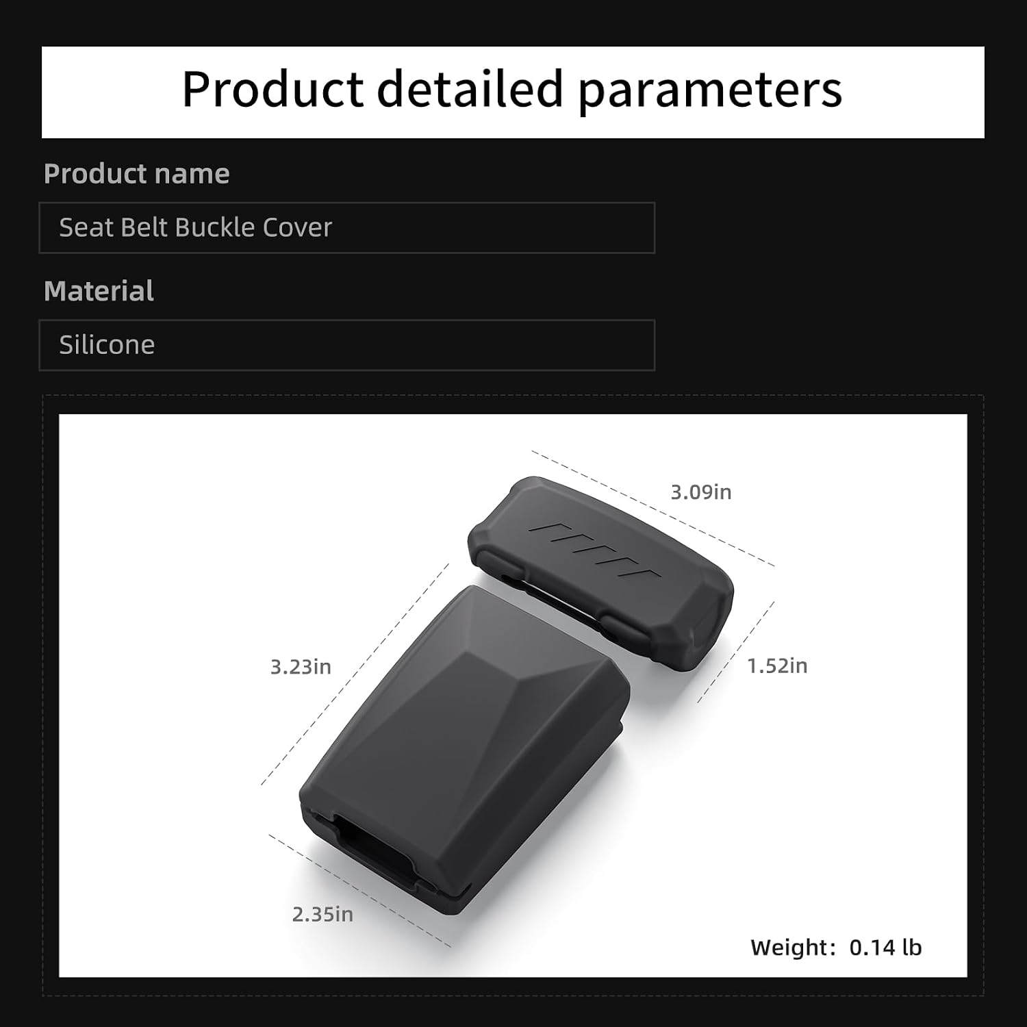 LUCKEASY 2PCS Car Seat Belt Buckle Cover for Tesla Model Y Juniper 2025 2026 /Model 3 Highland 2024-2026 Seatbelt Button Protector Seat Belt Protection Cover Car Accessories Silicone (Black)