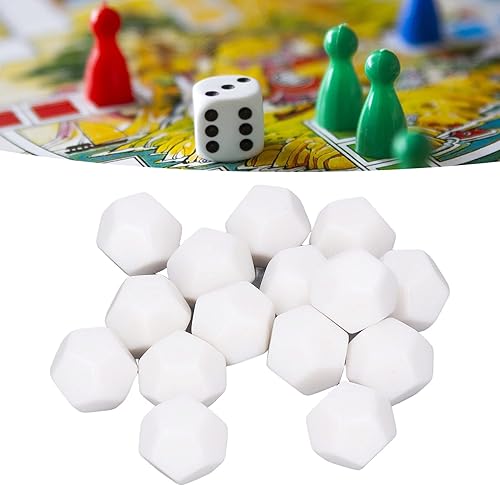 Miniatura 8 de 30 dados blancos D12 en blanco, cubos de 0.9 in, kit de dados poliédricos para educación de entretenimiento