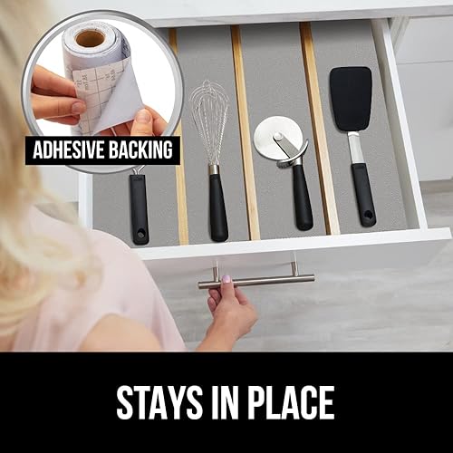 Miniatura 3 de Gorilla Grip Forro extraíble adhesivo adhesivo y forro acanalado para cajones, forro adhesivo tamaño 11.8 x 20 pulgadas, forro de contacto para