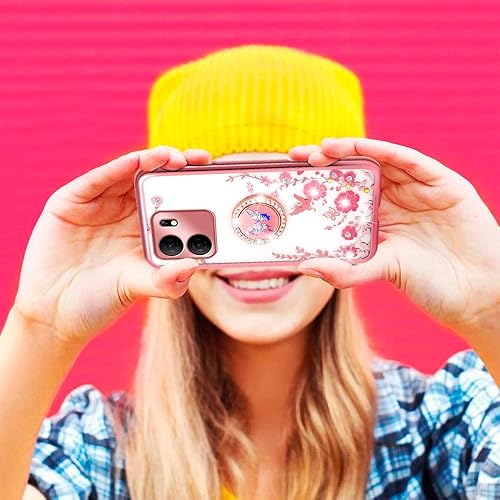 Miniatura 7 de nancheng Funda para teléfono BLU View 5 (B160V) de 6.56 pulgadas, linda funda de silicona suave para niñas y mujeres, con anillo de soporte, correa