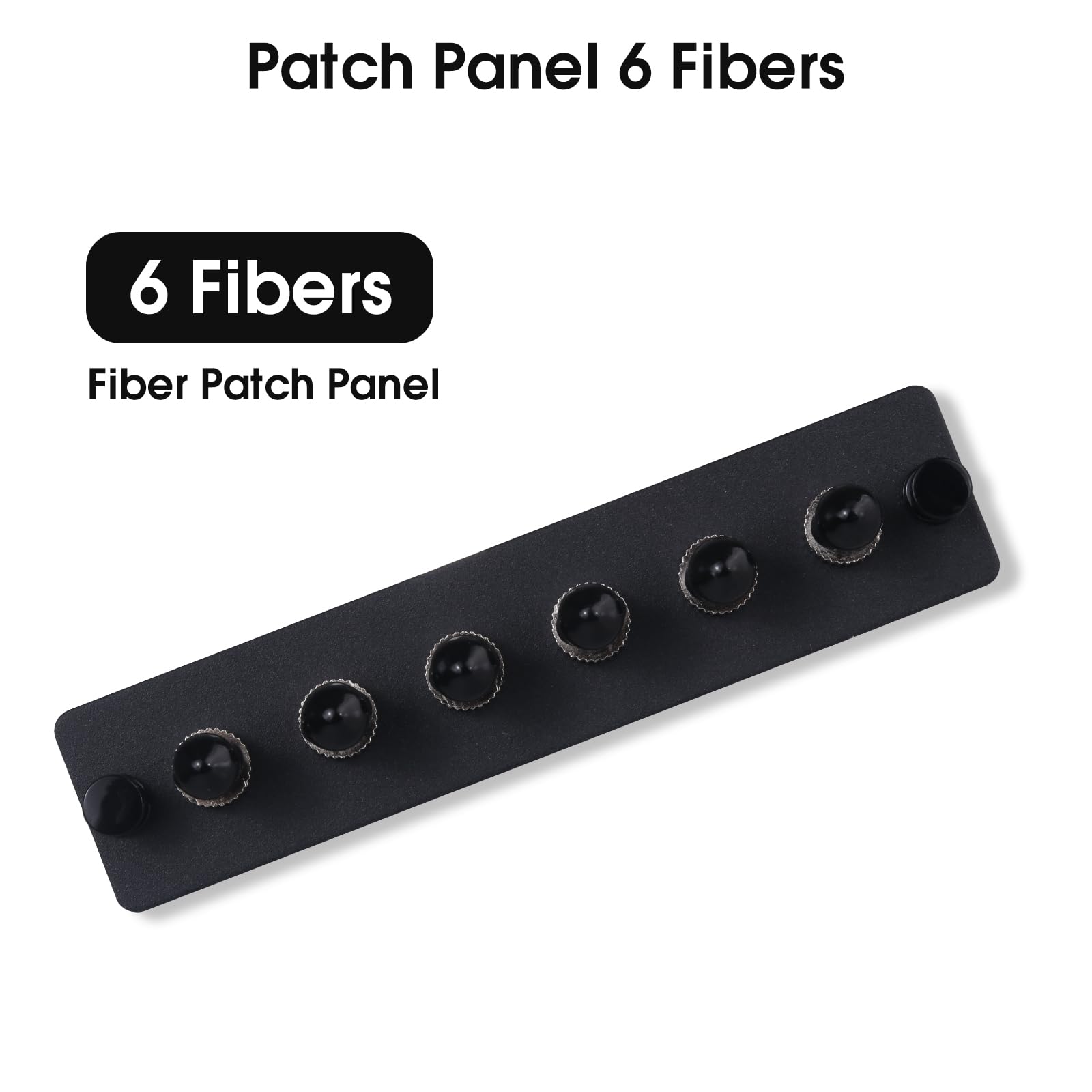 Lot de 3 panneaux de brassage Simplex ST en fibre avec adaptateurs Simplex monomode noir, 6 ports fibre