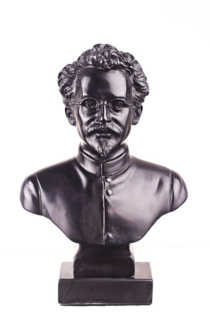Estatua de León Trotski en piedra esculpida acabado premium de 16 cm