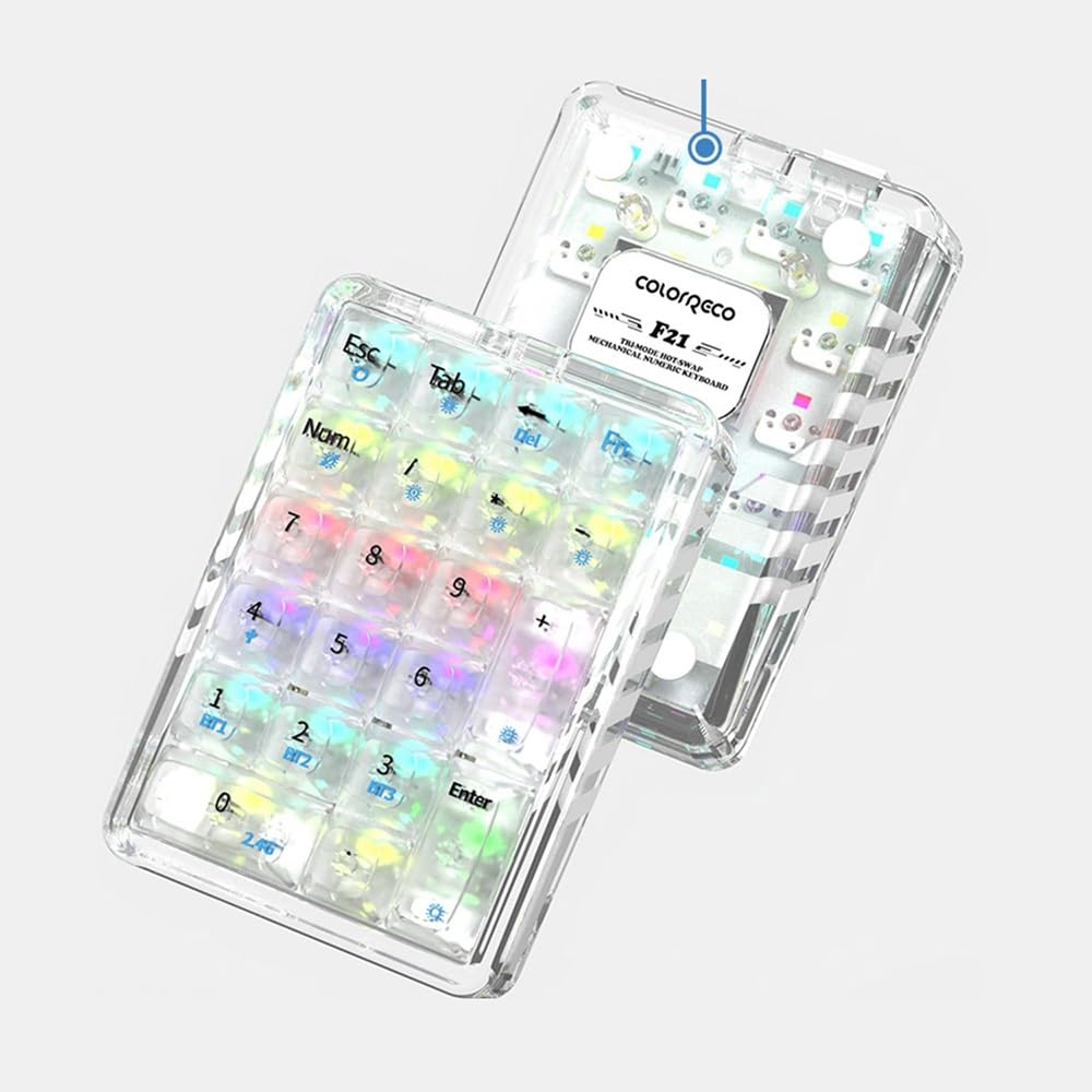 Amazon | テンキー、透明スイッチとキーキャップ付き 21 キー