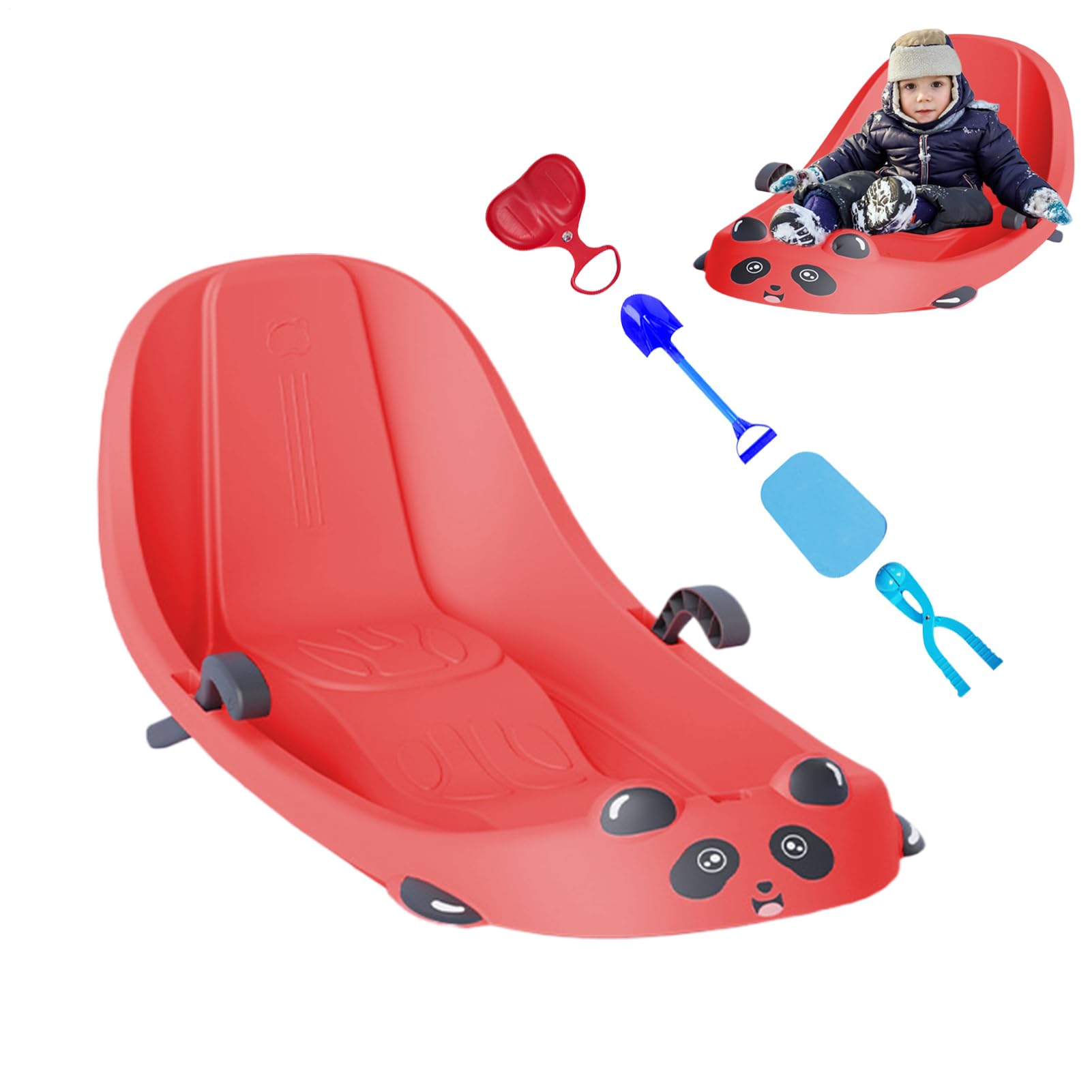 Luge de Neige pour Ergonomique et Familial | Luge Équipée d'un Frein Intégré pour les Petits Pour et Garçons par Temps Froid sur Collines Enneigées au Parc Jardin et