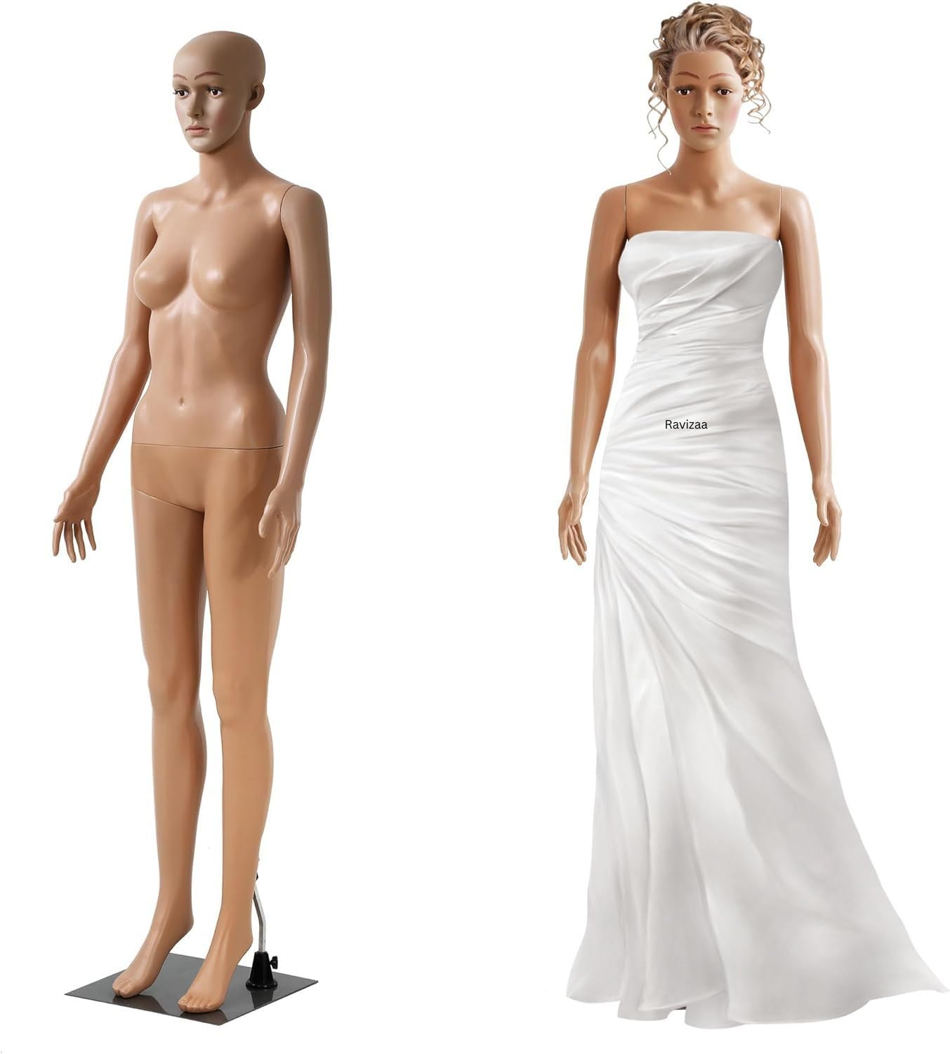 RAVIZAA® Female Straight Full Body Mannequin Display Dummy with Hair Wick (Eco) (Skin Colour, 5.8 Feet) Straight Hand-image-17