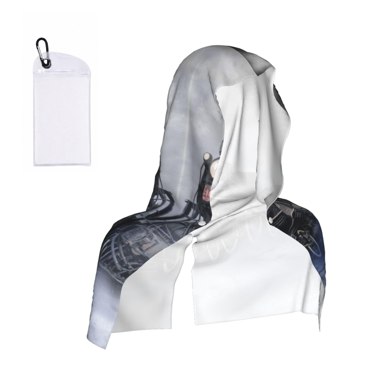 ESNAIUVCD Steam Train Clouds Print Multifunctional Cooling Hoodie Bandana Portable Sweat Absorbing Design For Beach Workouts Exercise Heat Relief Accessories