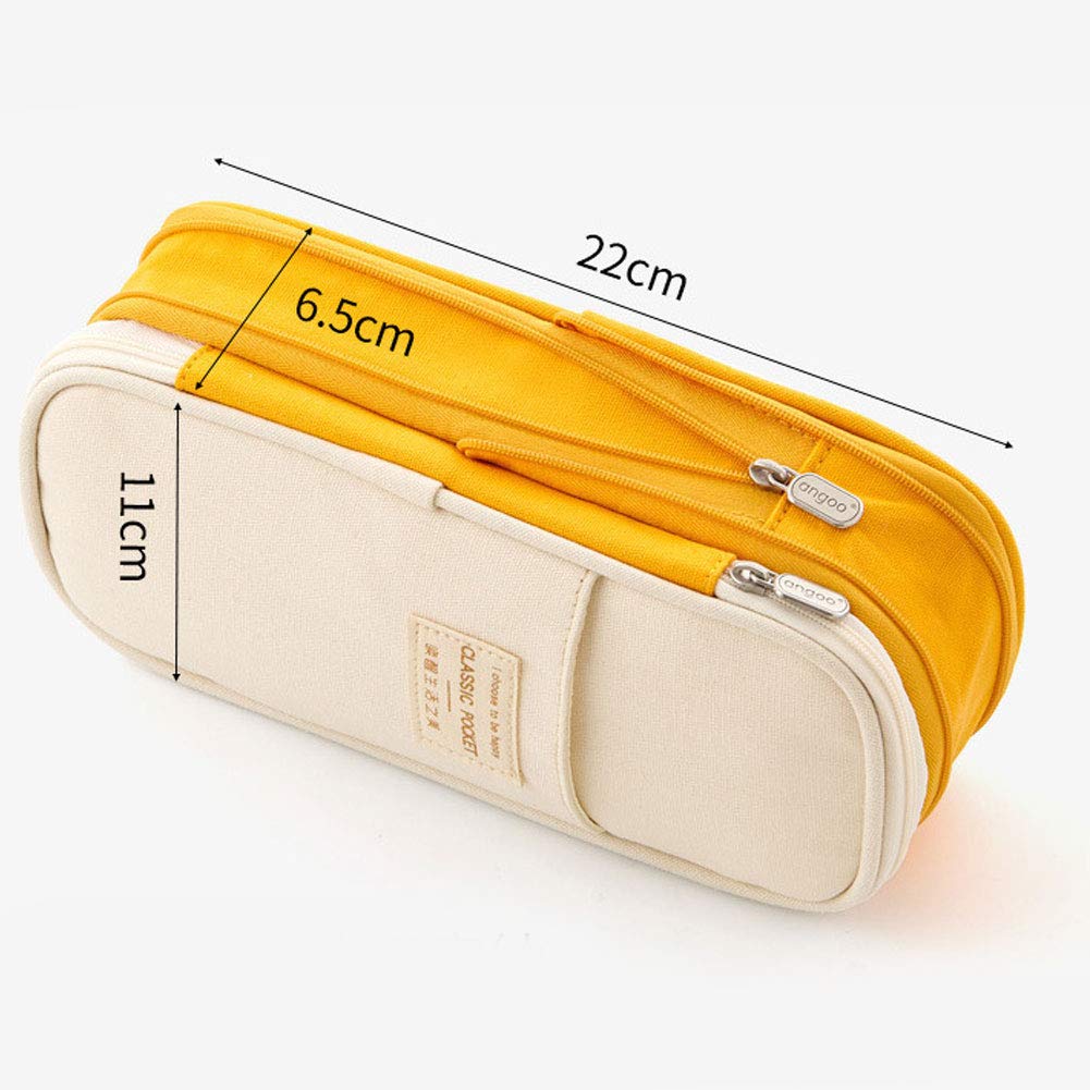 Astuccio Portamatite Grande Capacità Con Cerniera – 3 Scomparti In Poliestere, 20x7.5x10 Cm, Per Scuola E Ufficio - 3