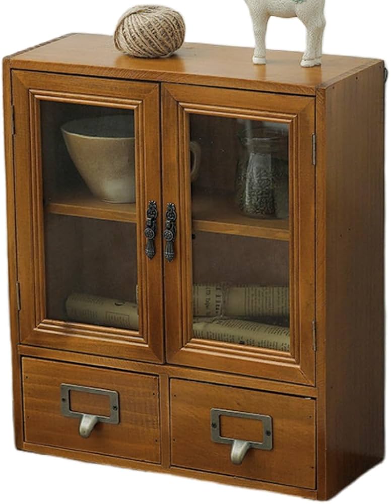 Amazon.co.jp: 木箱 デスク上置き棚 デスク収納 アンティーク調