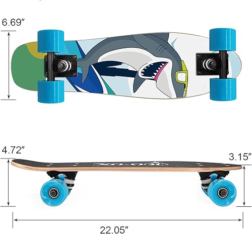 Miniatura 9 de KO-ON Skateboard Complete Skateboards 22 Inch Mini Cruiser Skateboards for Beginners Kids Boys and Girls