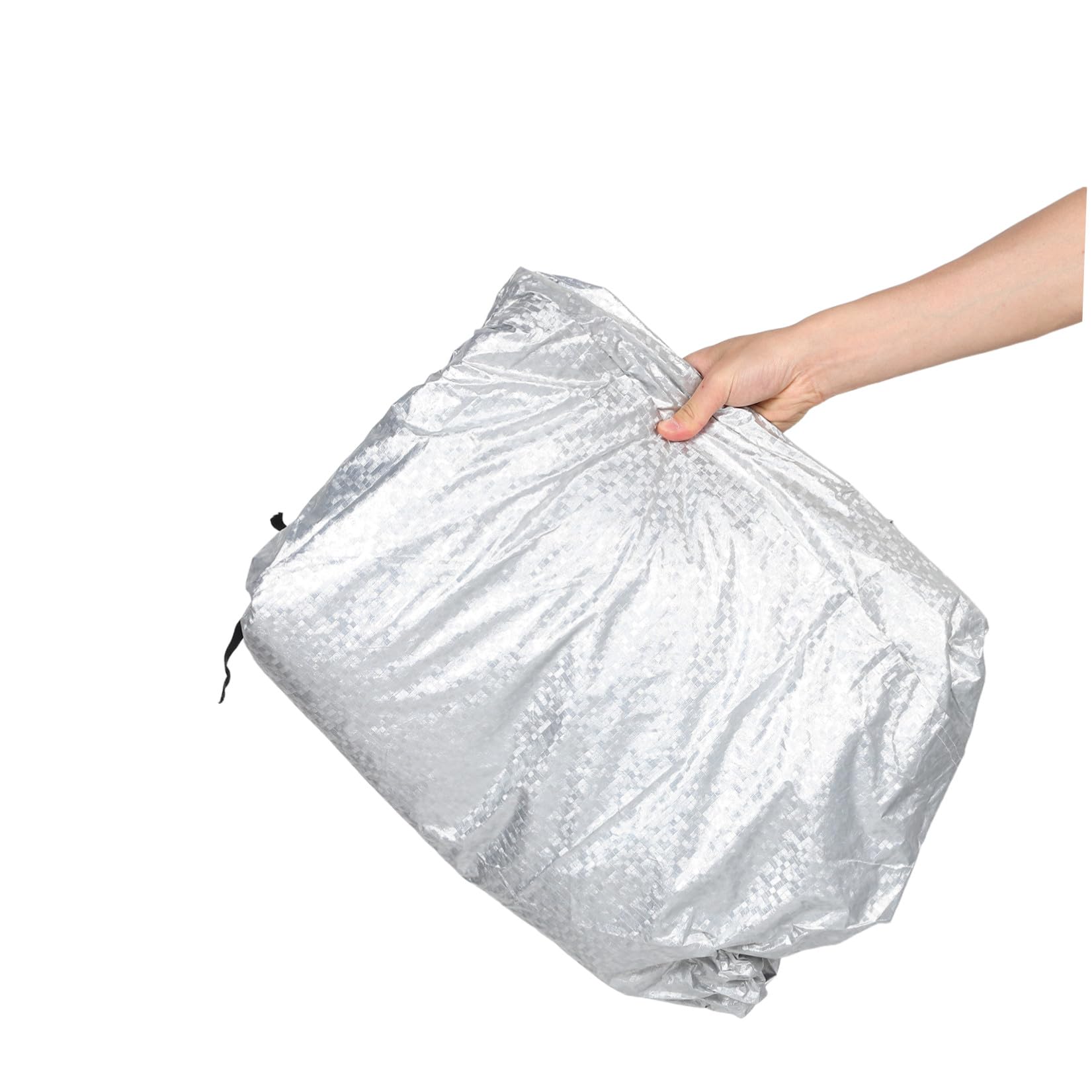 TOYANDONA Aluminum Foil Half Car Cover with Mirror Pockets And Straps Rainproof Dustproof Sunshade for Apartment Parking Fit Seasonal Outdoor Protection