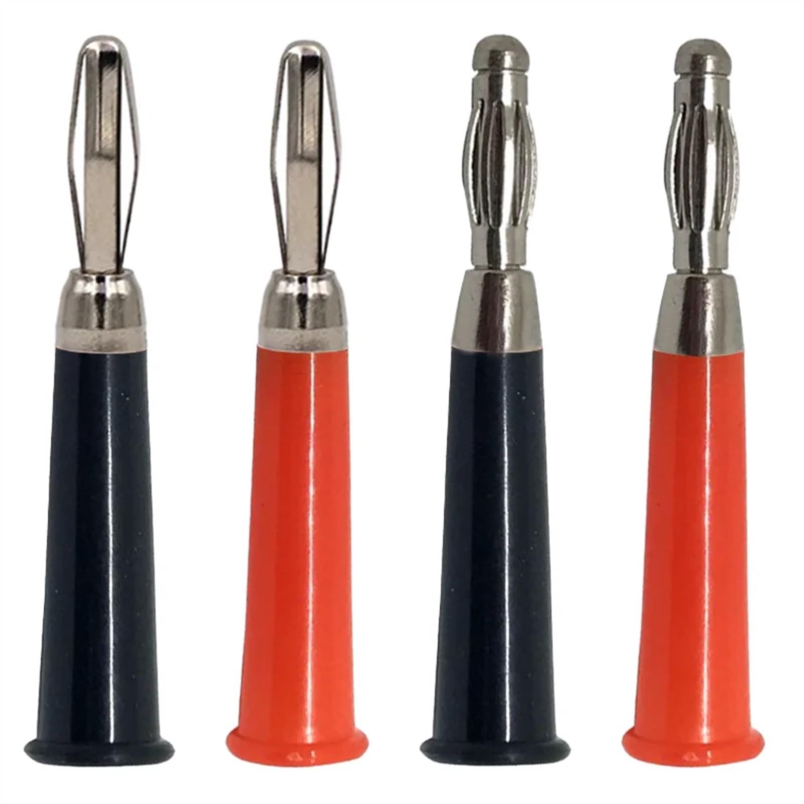 Connecteur de fiche Banane à vis, 40 pièces, 4mm, tête Banane, Couleur Noir et Rouge, fiche Banane en Plastique nickelé argenté(B 20Red 20Black)