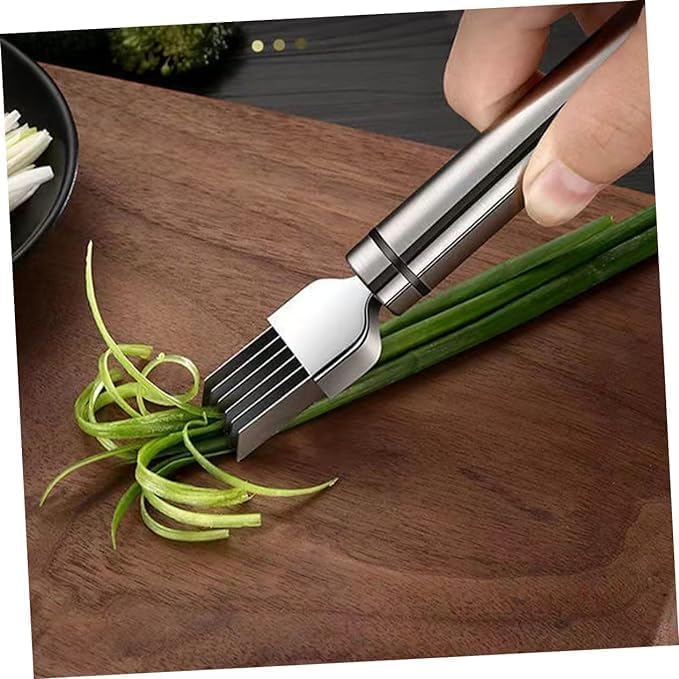 Image of Vegetable Grater Slicer Kitchen Stainless Steel 7 Sharp Blades - Green Onion Cutter, Garlic, Scallion Slicer, Fruit Vegetable Grater & Shredder, Multi-Purpose Kitchen Tool 1 pcs