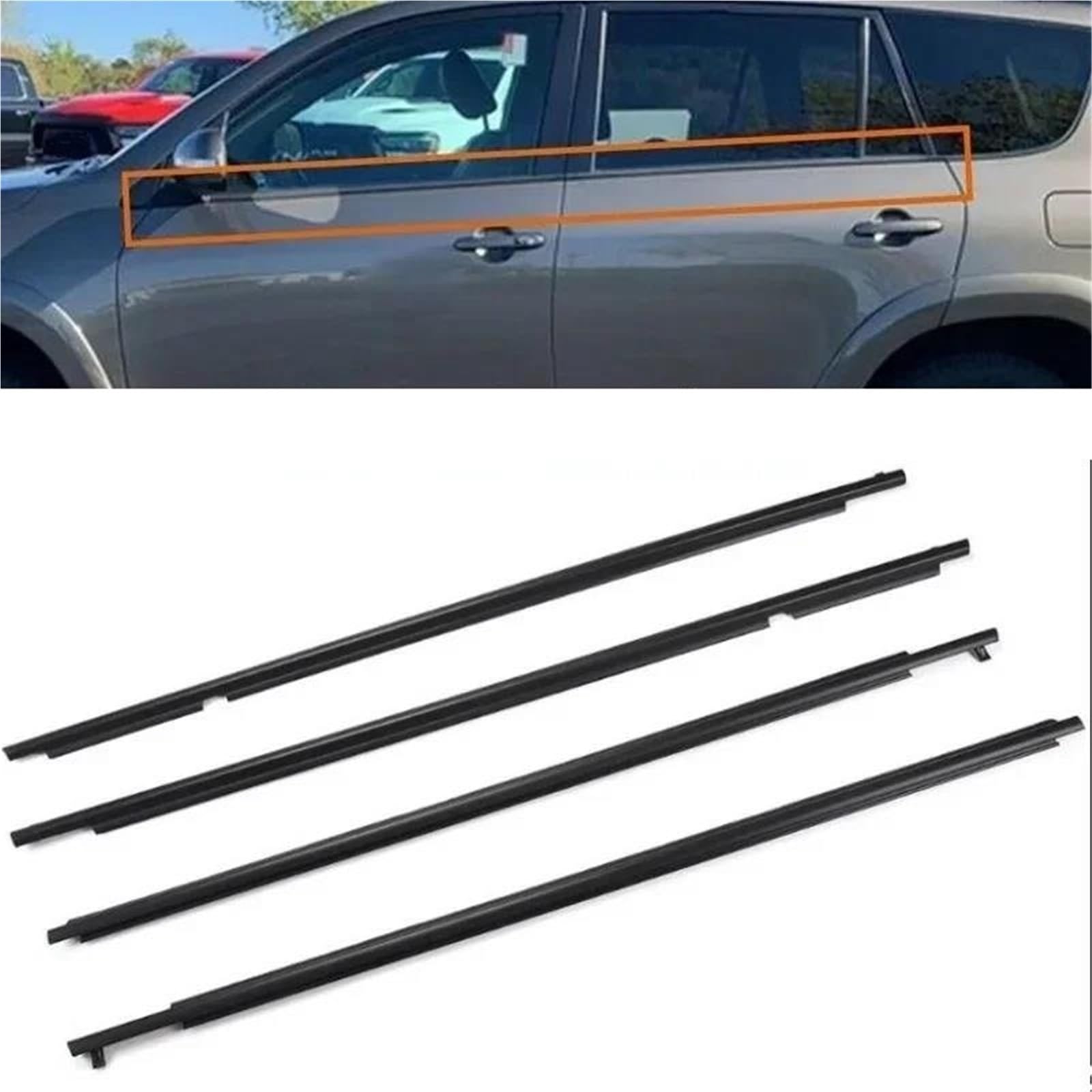 Strisce sigillanti per finestrini Auto, Strisce di Gomma sigillanti per vetri delle Portiere e Nastro sigillante per finestre Adatti ai Modelli Toyota RAV4 dal 2006 al 2012.
