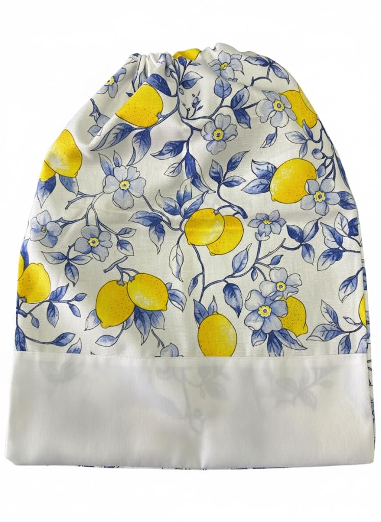 Generico Set Cucina Artigianale in Cotone con Motivo Limoni – Grembiule e Accessori Tavola Coordinati, Stile– Coordinato Tessile Casa Fatto a Mano, Idea Regalo (Set 2 Varianti)